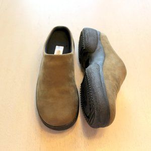 Talbots Suede Clogs, Olive Green, 5